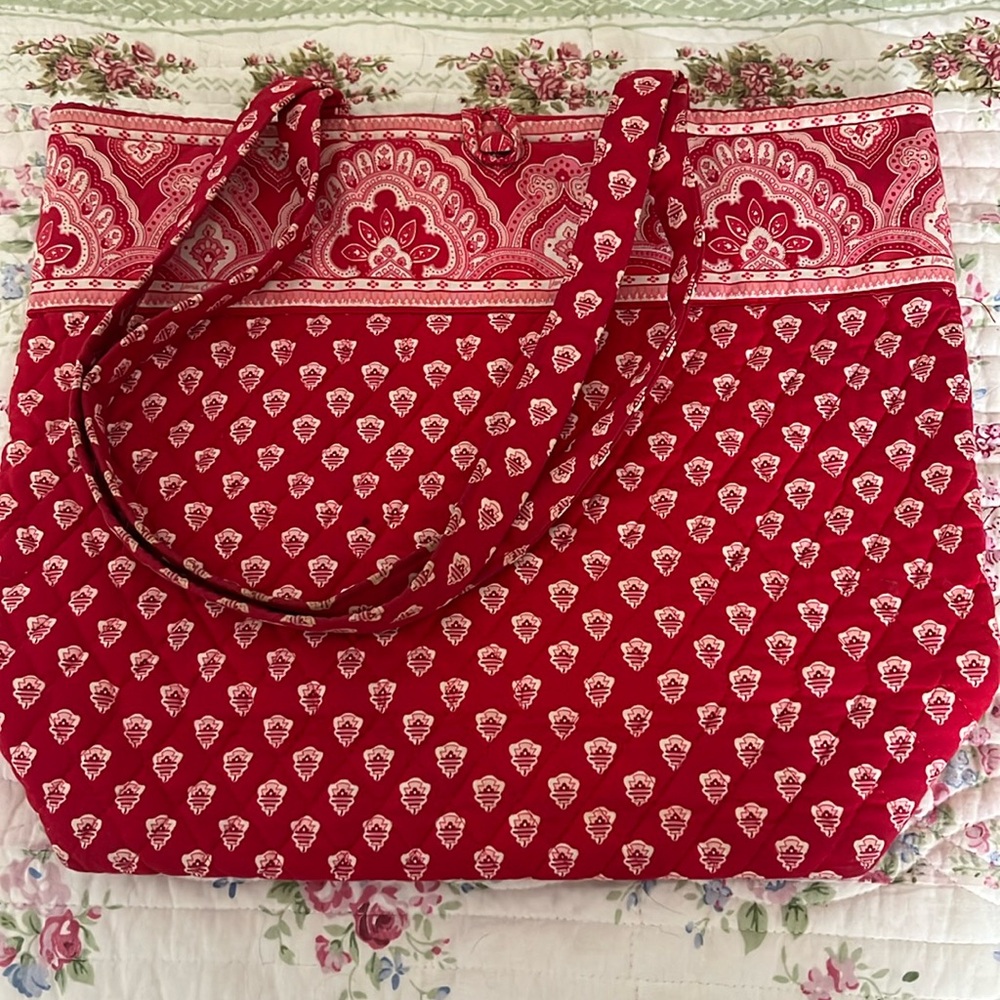 Red Button Tote